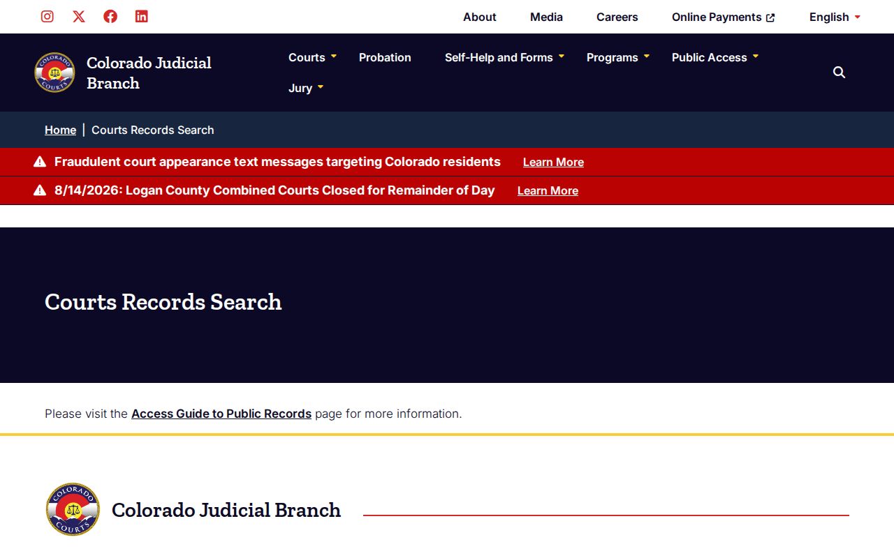Eagle County court record search gateway